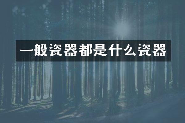 一般瓷器都是什么瓷器