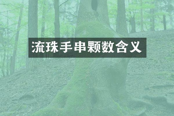 流珠手串颗数含义