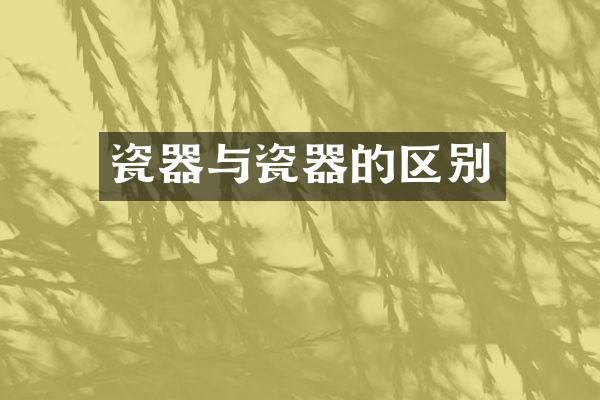 瓷器与瓷器的区别