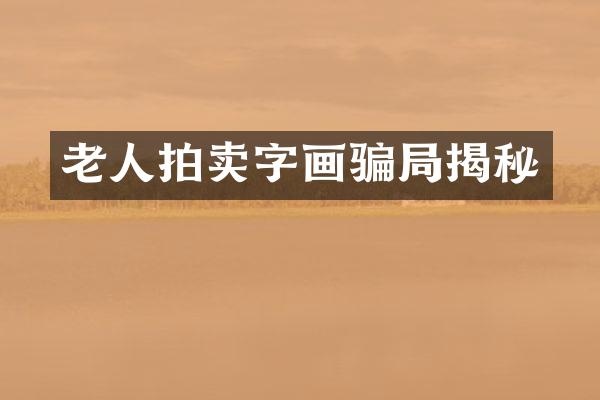 老人拍卖字画骗局揭秘