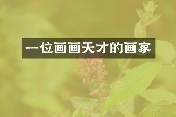 一位画画天才的画家