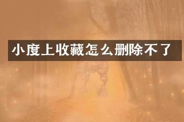 小度上收藏怎么删除不了