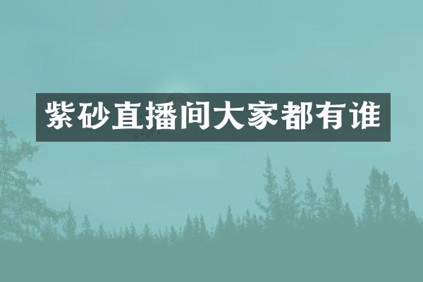 紫砂直播间大家都有谁