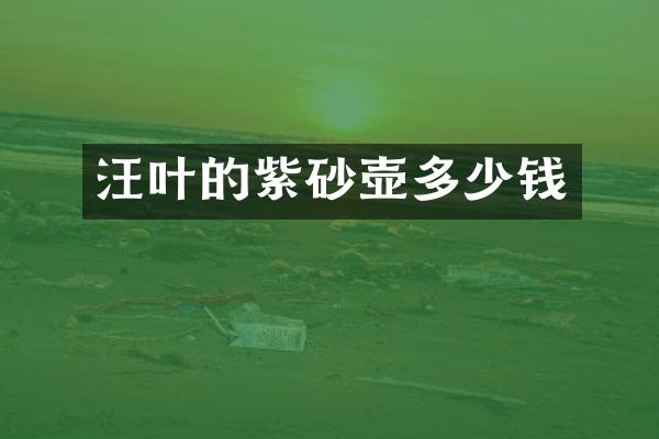 汪叶的紫砂壶多少钱