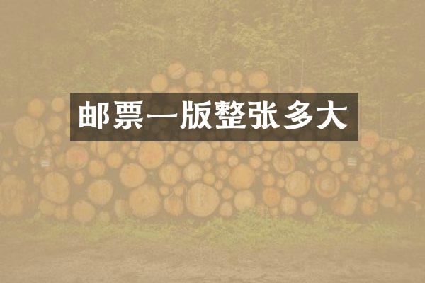 邮票一版整张多大