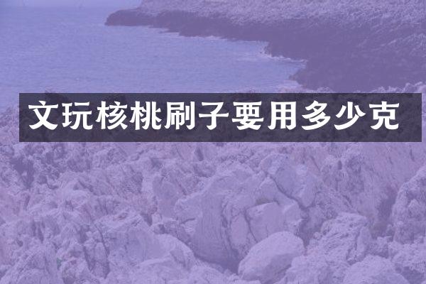 文玩核桃刷子要用多少克