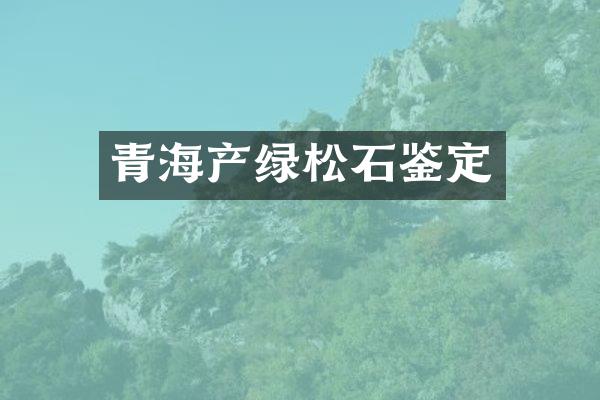 青海产绿松石鉴定