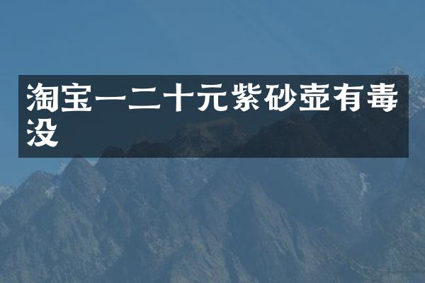 淘宝一二十元紫砂壶有毒没