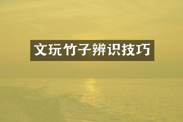 文玩竹子辨识技巧