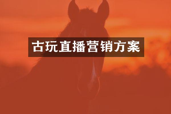 古玩直播营销方案