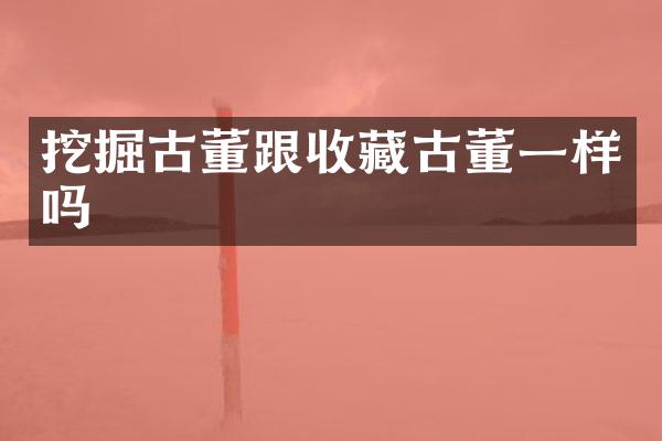 挖掘古董跟收藏古董一样吗
