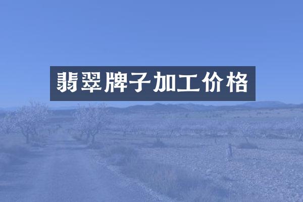 翡翠牌子加工价格