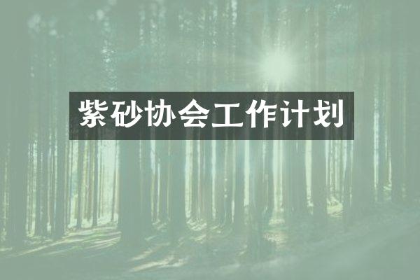 紫砂协会工作计划