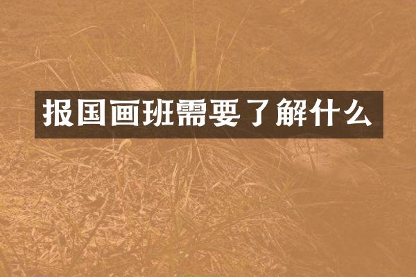 报国画班需要了解什么