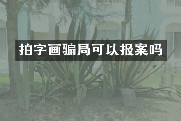 拍字画骗局可以报案吗