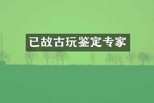已故古玩鉴定专家