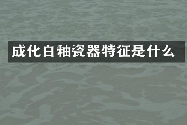 成化白釉瓷器特征是什么