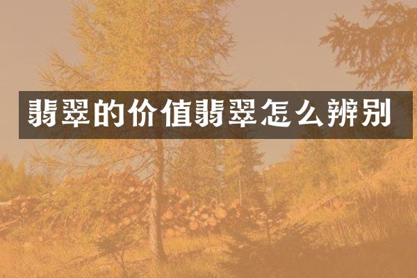 翡翠的价值翡翠怎么辨别