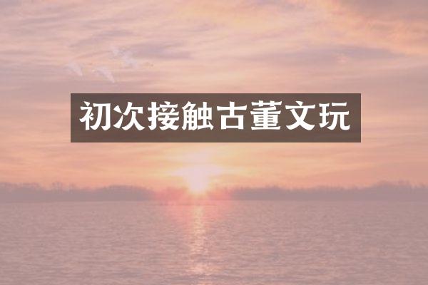 初次接触古董文玩