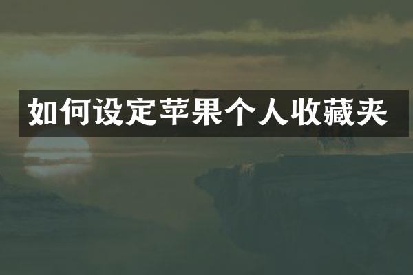 如何设定苹果个人收藏夹
