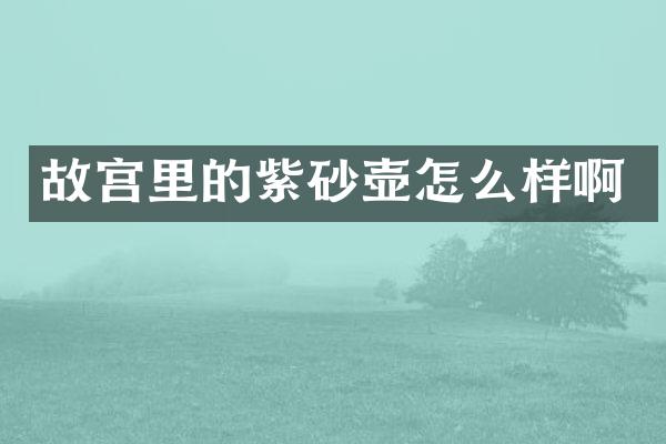 故宫里的紫砂壶怎么样啊
