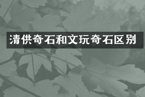 清供奇石和文玩奇石区别