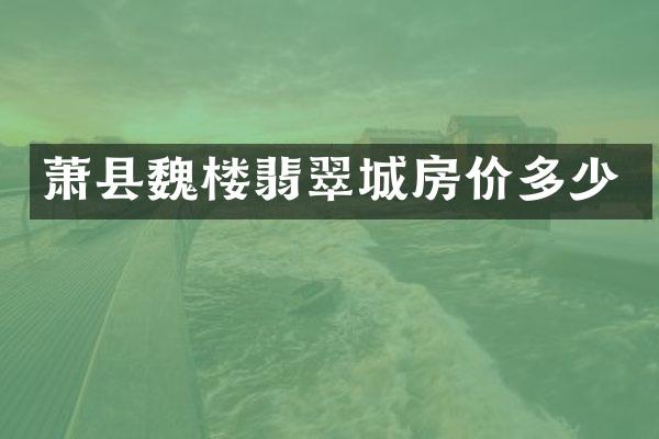萧县魏楼翡翠城房价多少