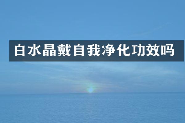 白水晶戴自我净化功效吗