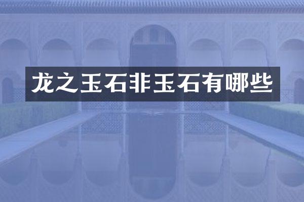 龙之玉石非玉石有哪些