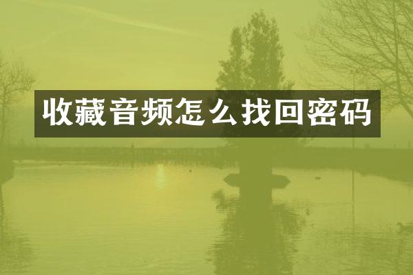 收藏音频怎么找回密码