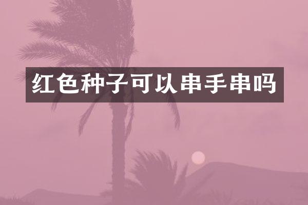 红色种子可以串手串吗