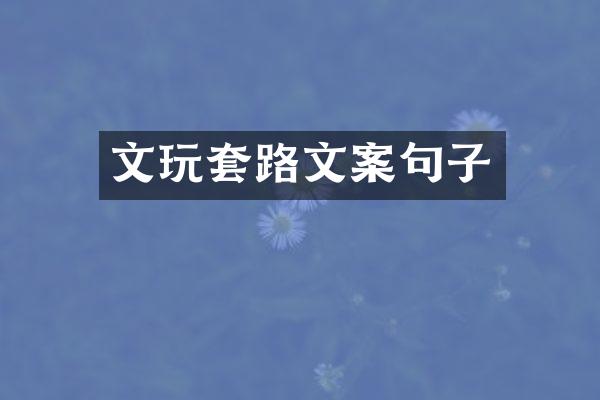 文玩套路文案句子
