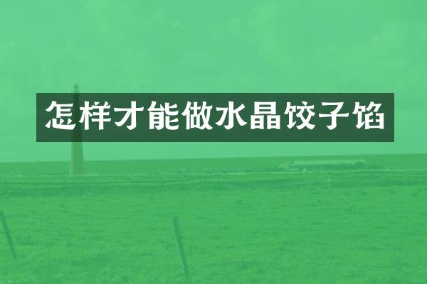 怎样才能做水晶饺子馅