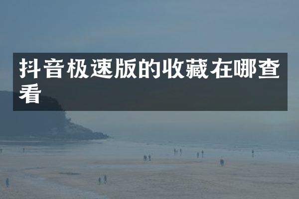 抖音极速版的收藏在哪查看