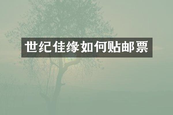 世纪佳缘如何贴邮票