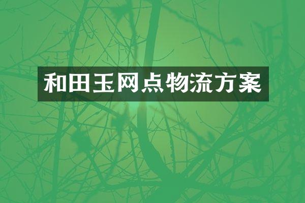和田玉网点物流方案