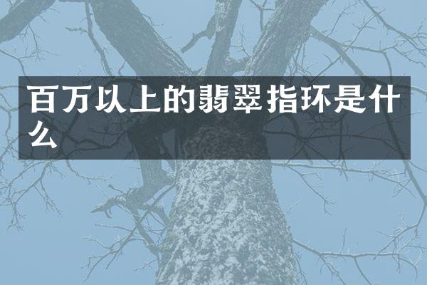 百万以上的翡翠指环是什么