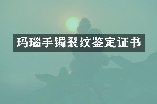 玛瑙手镯裂纹鉴定证书