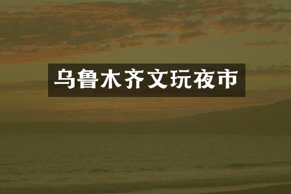 乌鲁木齐文玩夜市