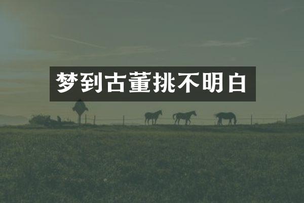 梦到古董挑不明白