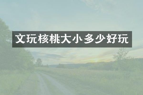 文玩核桃大小多少好玩
