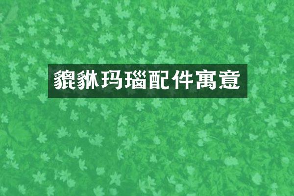 貔貅玛瑙配件寓意