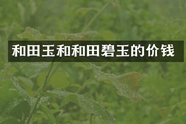 和田玉和和田碧玉的价钱