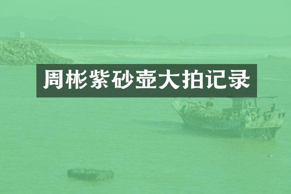 周彬紫砂壶大拍记录