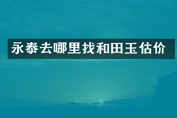 永泰去哪里找和田玉估价