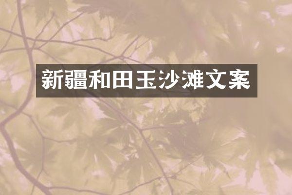 新疆和田玉沙滩文案