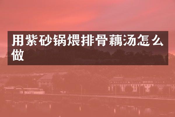 用紫砂锅煨排骨藕汤怎么做