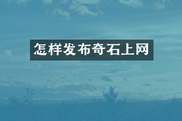 怎样发布奇石上网