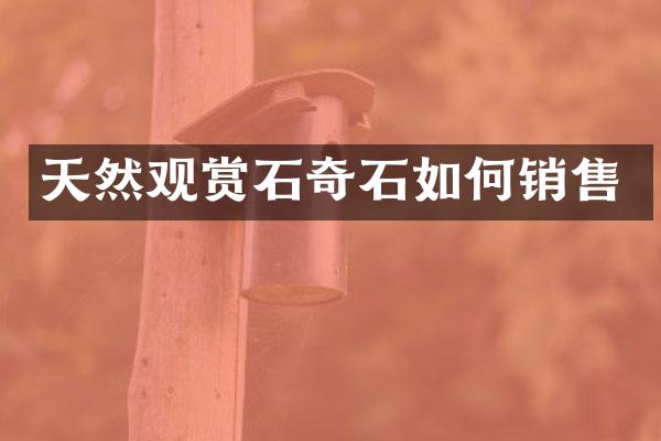 天然观赏石奇石如何销售