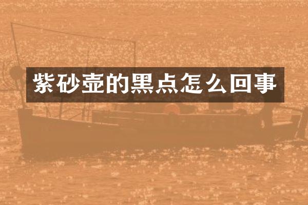 紫砂壶的黑点怎么回事